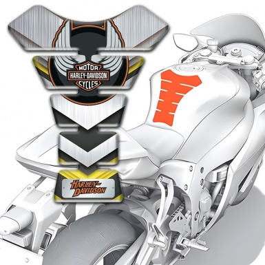 Harley Davidson Tank Fuse Silver Yellow edition 