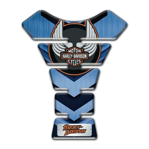 Harley Davidson Tank Guard Pads Light and Dark Blue Decoration 