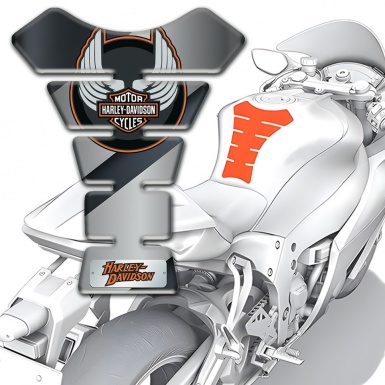 Harley Davidson Tank Pad Motorbike Diagonal Gray Print 