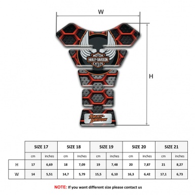 Harley Davidson Tank Guard Pads 3D Red Grid Edition 