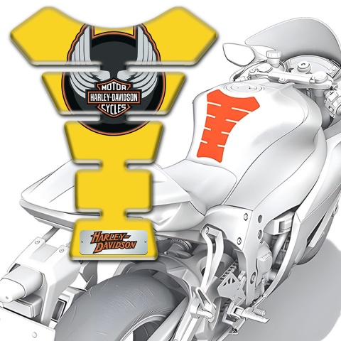 Harley Davidson Tank Pad Motorbike Yellow Edition 