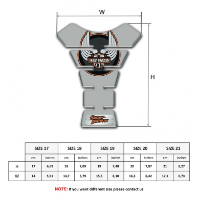 Harley Davidson Tank Pad Protector Gray Design 