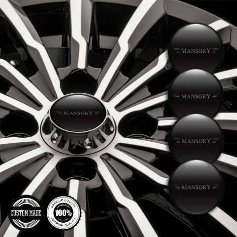 Mansory Logo Emblem Silicone Sticker Black Edition Set of 4