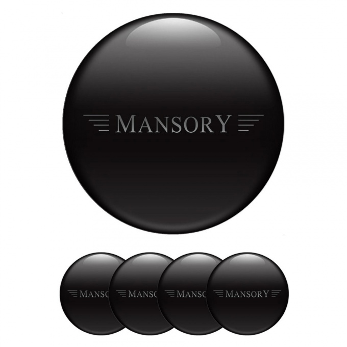 Mansory Logo Emblem Silicone Sticker Black Edition Set of 4