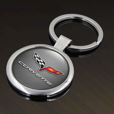 Chevrolet Corvette Key Holder Metal Light Carbon Classic Logo Edition