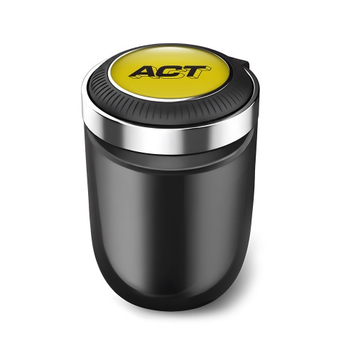 ACT Car Ashtray for Cigarette Yellow Black Logo 