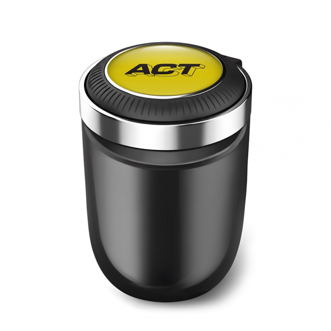 ACT Car Ashtray for Cigarette Yellow Black Logo 