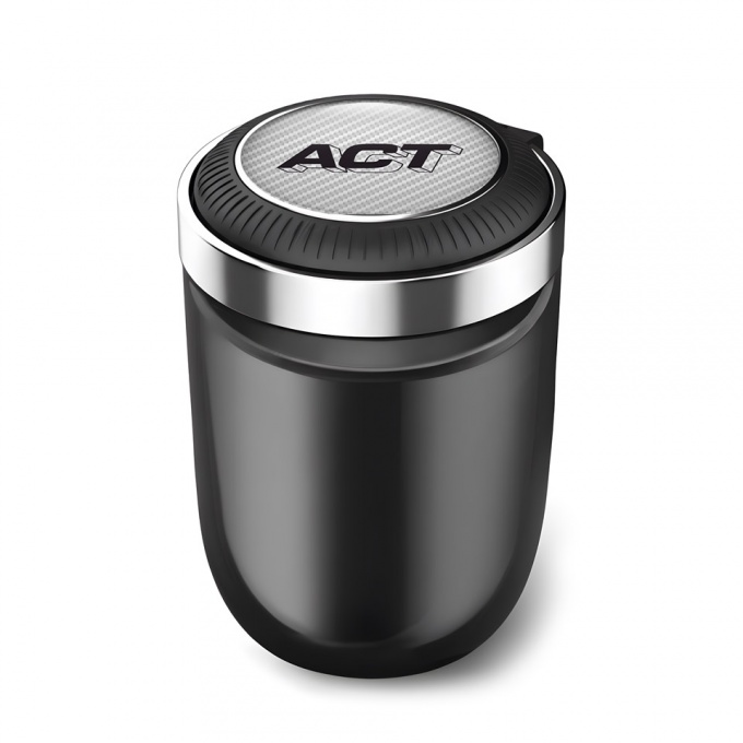 ACT Ashtray Logo Container for Cigarette LED White Carbon Logo Edition 