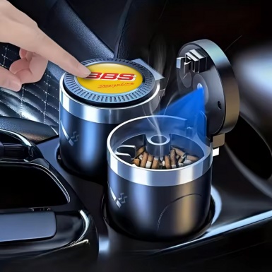 BBS Ashtray Car Accessory LED Light with Stylish Design Logo 