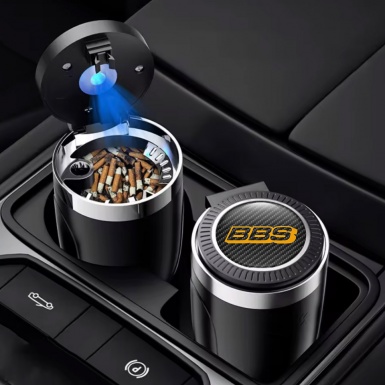 BBS Car Ashtray for Cigarette with LED Light 
