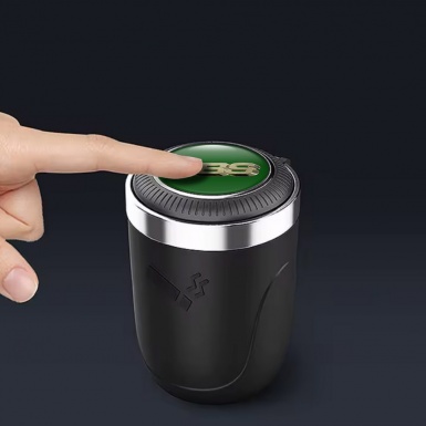 BBS Trash Can Ashtray Green Gold Logo Style 