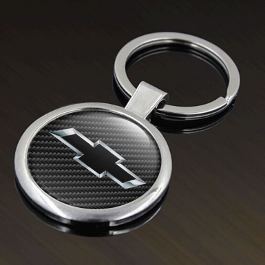 Chevrolet Key Fob Metal Dark Carbon Chrome Outline Black Logo Edition