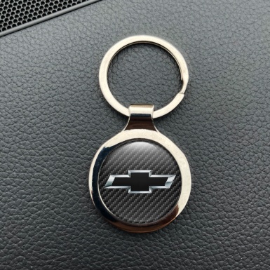 Chevrolet Key Fob Metal Dark Carbon Chrome Outline Black Logo Edition
