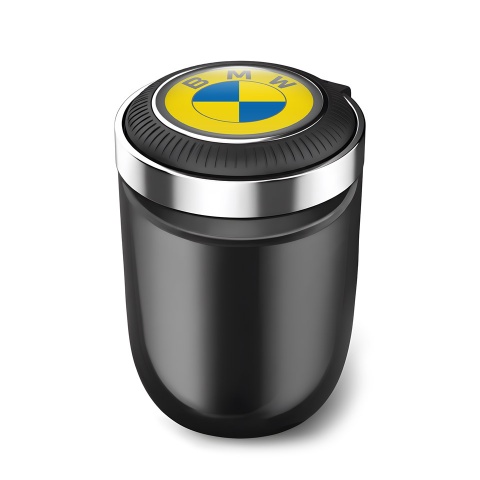 BMW Car Ashtray for Cigarette Yellow Blue Logo Print 