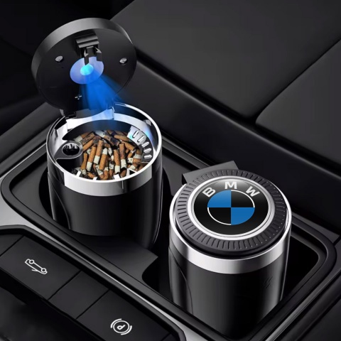 BMW LED Light Trash Can Ashtray Portable Type