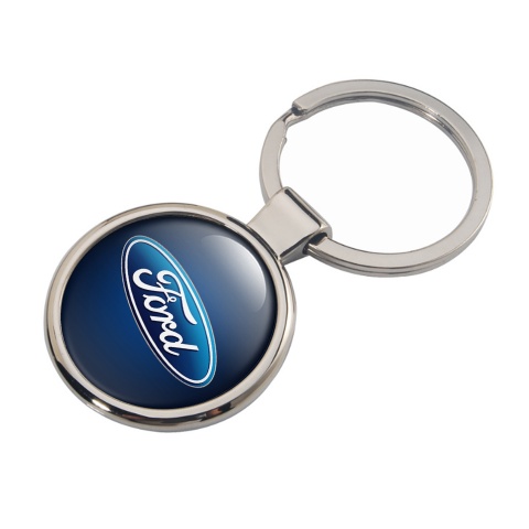 Ford Key Holder Metal Dark Navy Gradient Oval Blue Logo Design