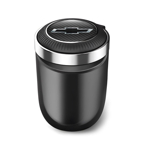 Chevrolet Trash Can Ashtray Black Carbon Logo Style 
