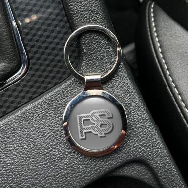 Ford RS Metal Key Ring Grey Cut Metal Effect Logo 