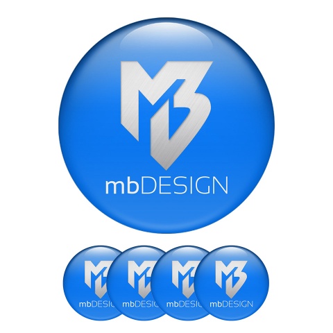 MB design Wheel Center Caps Emblem Blue Line