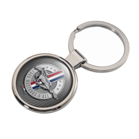 Ford Mustang Keychain Metal Light Carbon Ring Chrome Color Logo Design