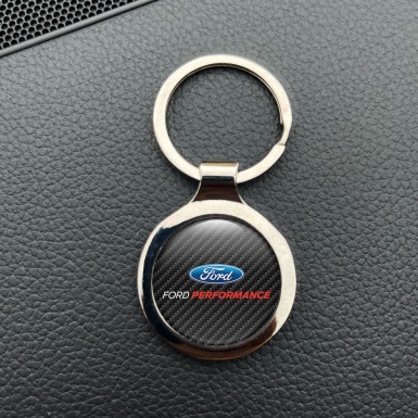 Ford Performance Key Fob Metal Dark Carbon Blue Logo Design