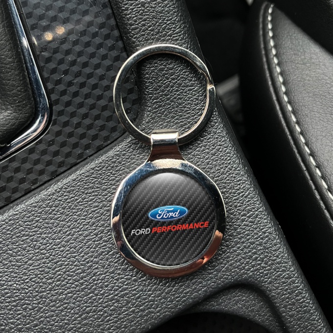 Ford Performance Key Fob Metal Dark Carbon Blue Logo Design | Keychains ...