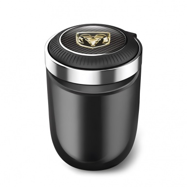 Dodge Ashtray Logo Container for Cigarette LED Black Carbon with Gold Design 