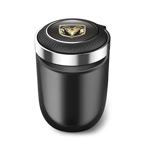 Dodge Ashtray Logo Container for Cigarette LED Black Carbon with Gold Design 