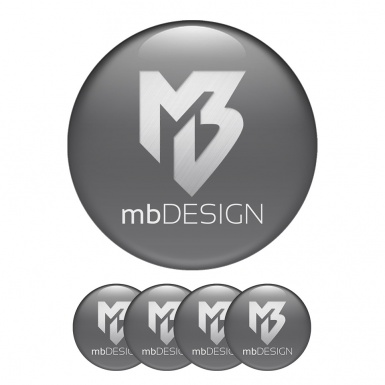 MB design Silicone Stickers Center Hub Gray and Silver