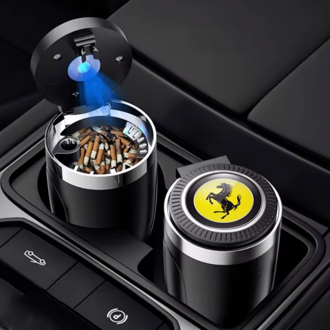 Ferrari High End Ashtray Logo Container for Cigarette LED