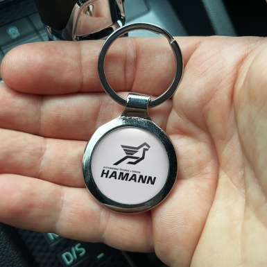 BMW Hamann Metal Key Ring Light Grey Black Emblem Edition