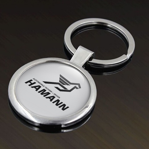 Hamann Metal Key Ring Light Grey Black Emblem Edition