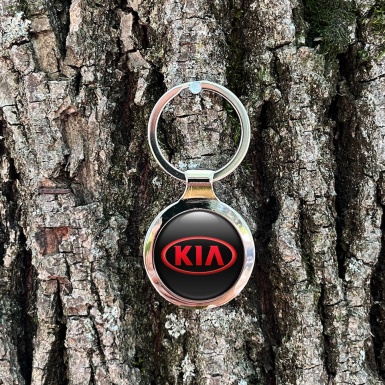 Kia Keychain Metal Black Red Gradient Logo Design