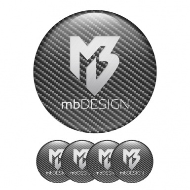 MB design Center Hub Dome Stickers Carbon Design