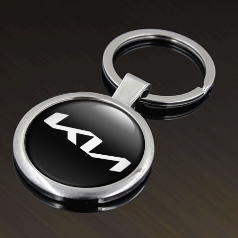 Kia Metal Fob Chain Black White Modern Logo Design