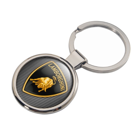 Lamborghini Keychain Metal Light Carbon Black Gold Shield Edition