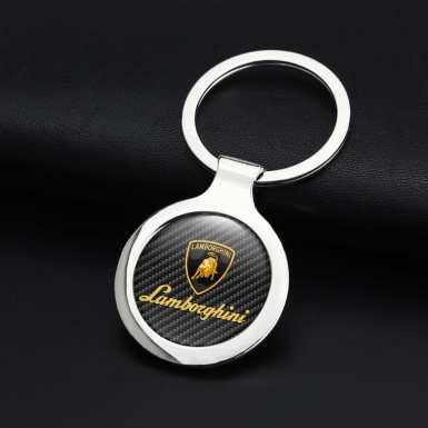Lamborghini Metal Key Ring Dark Carbon Classic Logo Edition