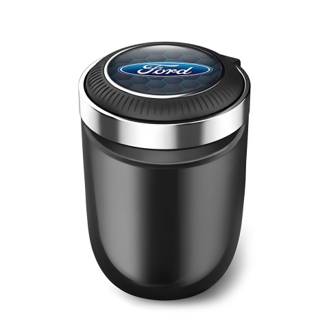 Ford High-Quality Ashtray Logo Container for Cigarette LED
