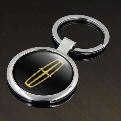 Lincoln Keychain Metal Black Gold Tint Classic Emblem Design