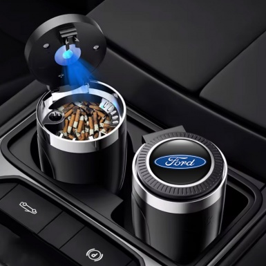 Ford Portable High End Ashtray Logo Container for Cigarette LED