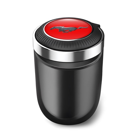 Ford Mustang Trash Can Ashtray Red Design Logo 