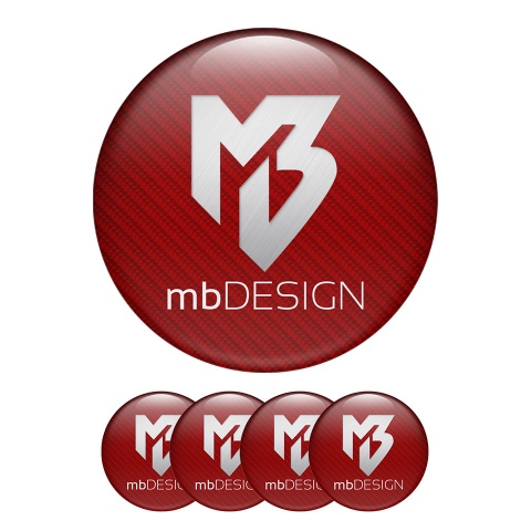 MB design  Wheel Center Cap Domed Stickers Burgundy