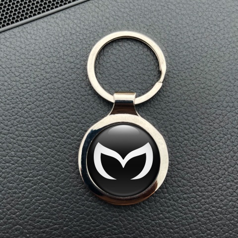 Mazda Metal Key Ring Black White Evil Logo Edition
