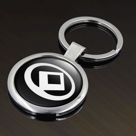 Mazda Key Fob Metal Black White Oval Logo Design