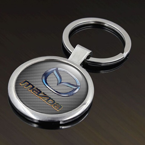 Mazda Keychain Metal Light Carbon Metallic Tint Color Design