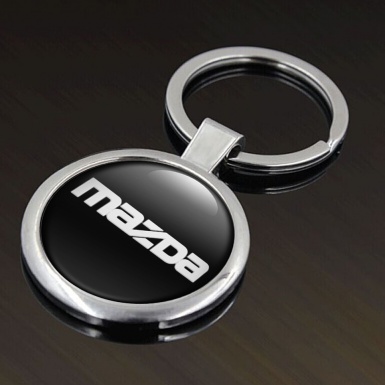 Mazda Key Fob Metal Black White Classic Emblem Edition