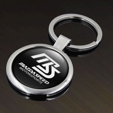 Mazda Speed Key Holder Metal Black White Emblem Design