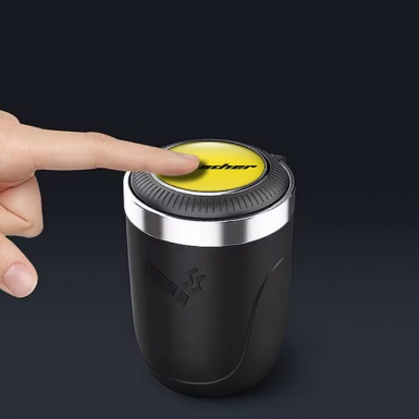 Irmscher Car Ashtray for Cigarette Yellow Black Logo Design 