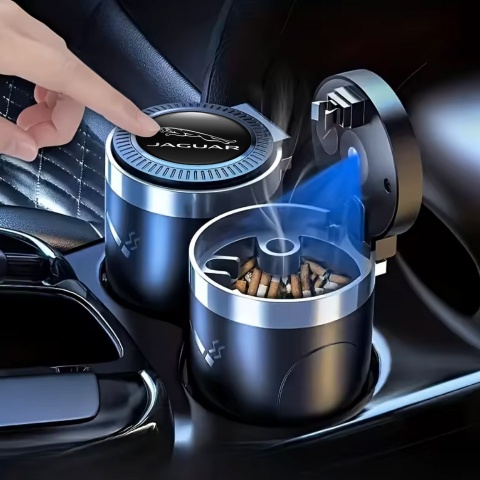 Jaguar Branded Ashtray Logo Container for Cigarette LED