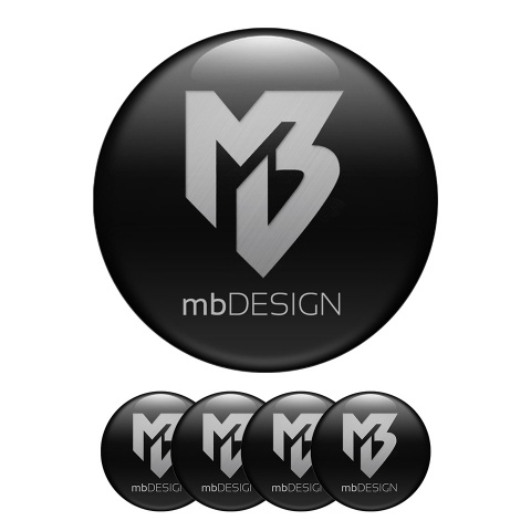 MB design Sticker Wheel Center Hub Cap Dark Graphite